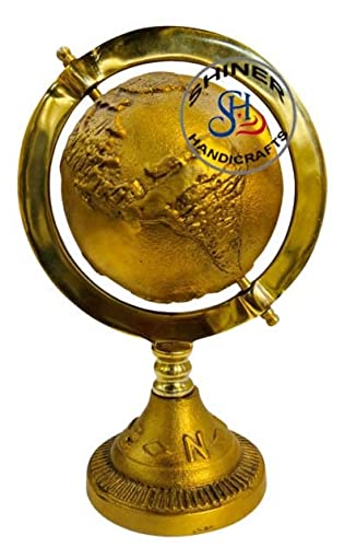  Weltkarte Kugel Vollmessing Globe Tischplatte Heimdekoration