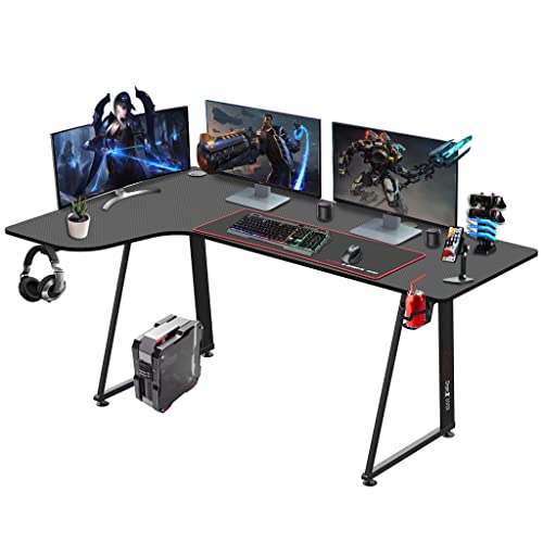 Dripex Gaming Tisch L-Form, eckschreibtisch 160cm, L-förmiger Gaming Schreibtisch, Großer Ergonomischer Computertisch für Büro und Zuhause, Links