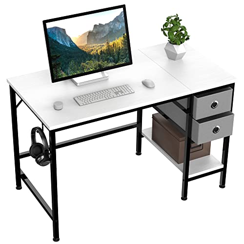 Wohnzimmer HOMIDEC Schreibtisch Office 140 x 60 x75cm Bürotisch Schreibtisch Holz Officetisch fürs Büro Home Computertisch mit 2 Schubladen