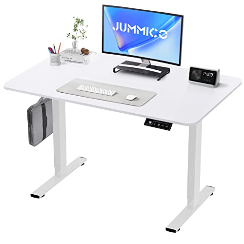 JUMMICO Schreibtisch Höhenverstellbar Elektrisch 120x60 cm, Höhenverstellbarer Schreibtisch Ergonomischer Steh-Sitz Tisch Computertisch Höhenverstellbar Stehschreibtisch Adjustable Desk (Weiß)