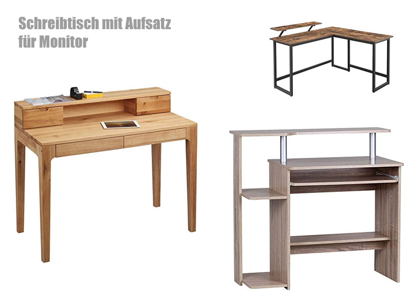 Schreibtisch mit Aufsatz für Monitor